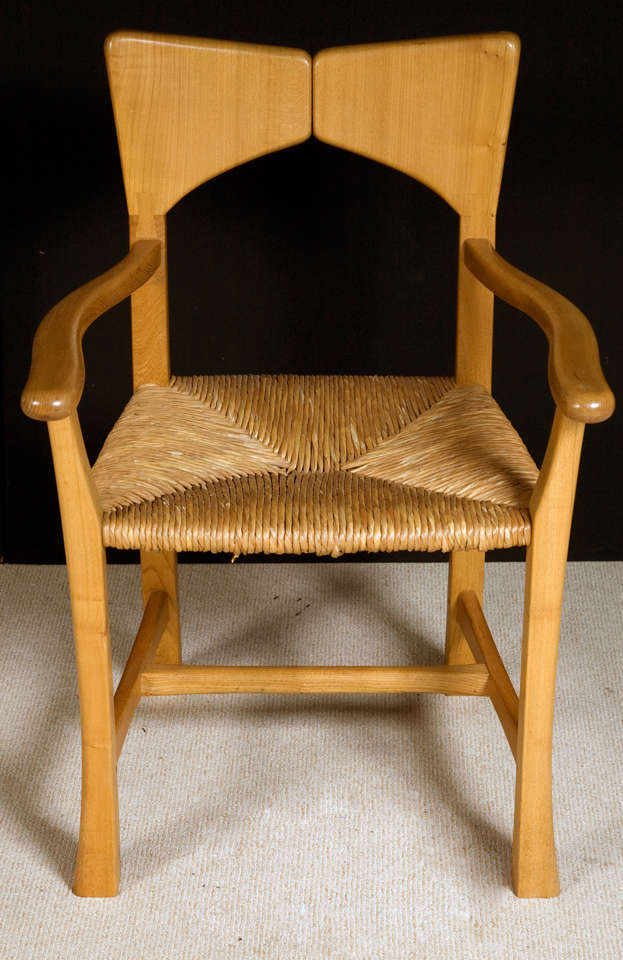 A set of eight Wych Elm dining chairs, School of Alan Peters 4