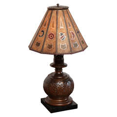 Arts and Crafts Lamp With Mica Shade