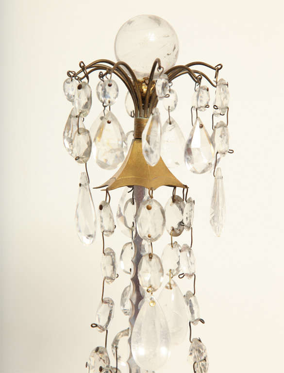 19th Century Continental Rock Crystal Candelabra In Good Condition For Sale In New York, NY