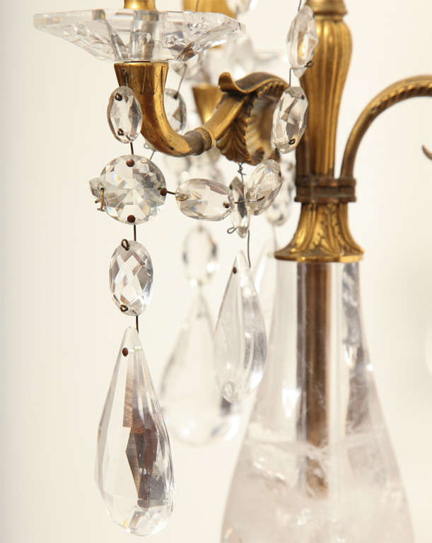 19th Century Continental Rock Crystal Candelabra For Sale 5