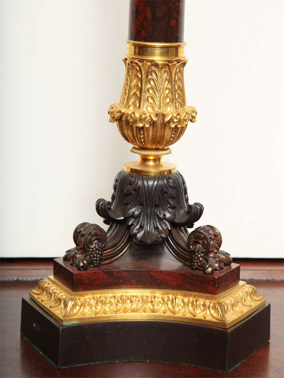 Pair of 19th Century French, Bronze and Marble Candelabra For Sale 1