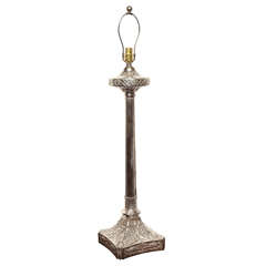English, Tall Silver Plated Lamp 4