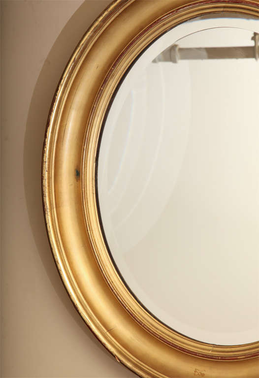 Pair of 19th Century Oval Gilt Mirrors 1