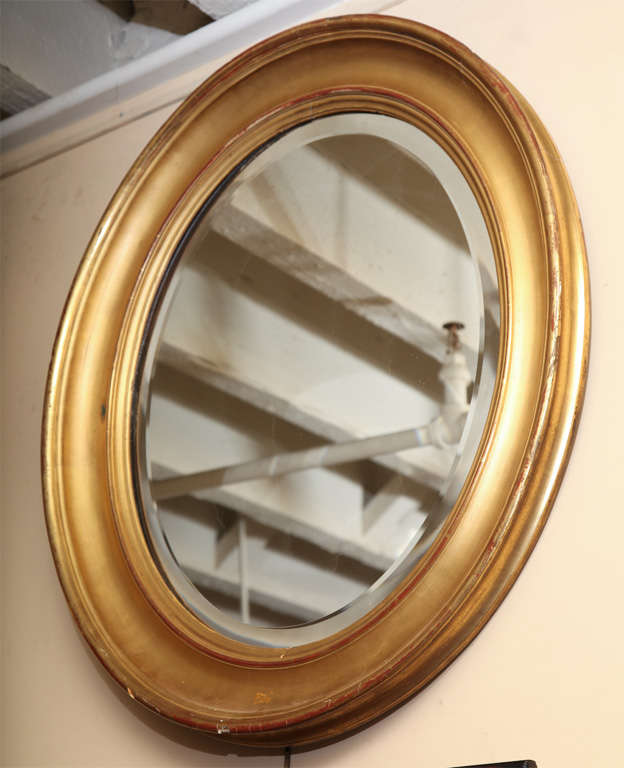 Pair of 19th Century Oval Gilt Mirrors 3