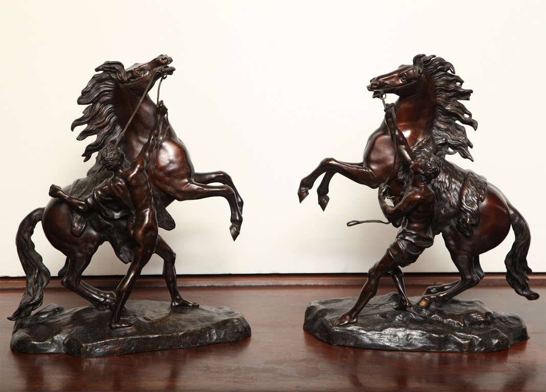 Two 19th century Bronze Depictions of the Horses of Marly