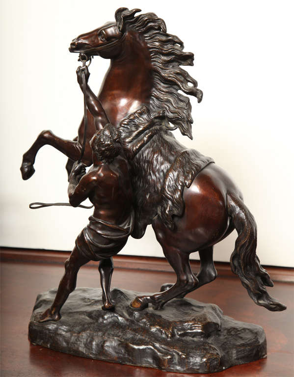 Two 19th Century Bronze Marly Horses In Good Condition For Sale In New York, NY