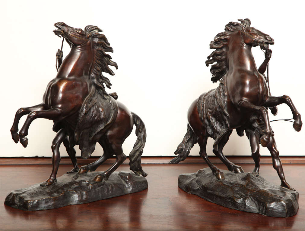 Two 19th Century Bronze Marly Horses For Sale 2