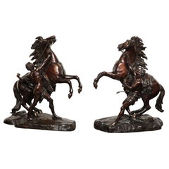 Two 19th Century Bronze Marly Horses