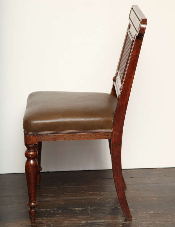 British Set of 14 George IV Oak Dining Chairs
