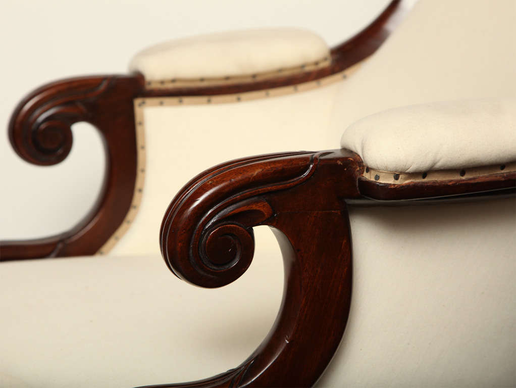 Mahogany Exceptional Pair of Early 19th Century English Library Chairs For Sale