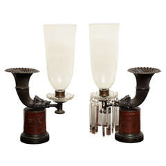 Pair of 19th Century Argon Lamps Converted to Candleholders