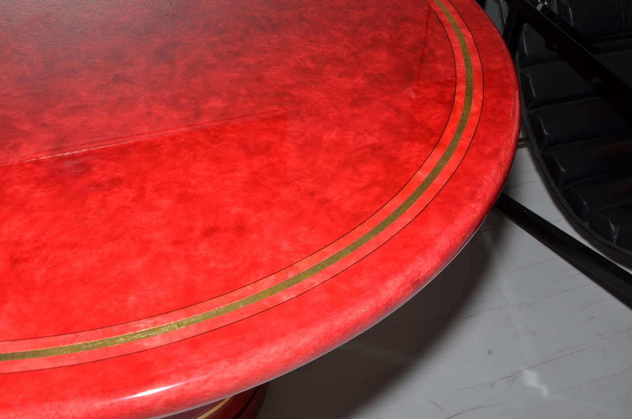 Late 20th Century 1970s Red Lacquered Table For Sale