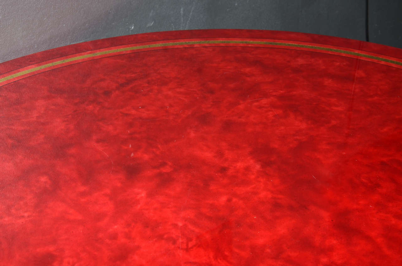Wood 1970s Red Lacquered Table For Sale