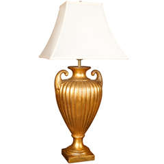 Gold Leaf Plaster Urn Form Lamp