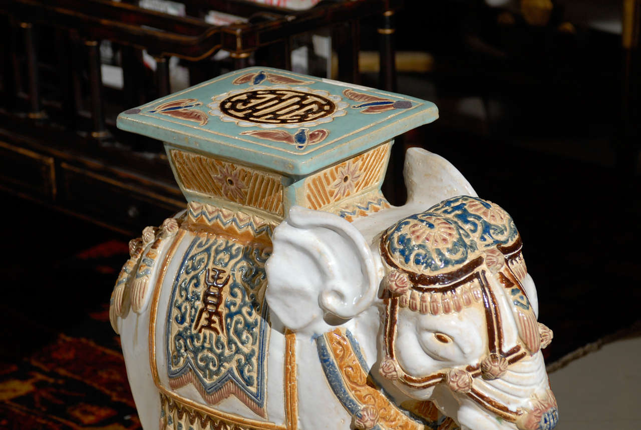 elephant garden bench