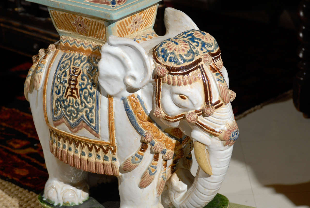 vintage elephant garden stool