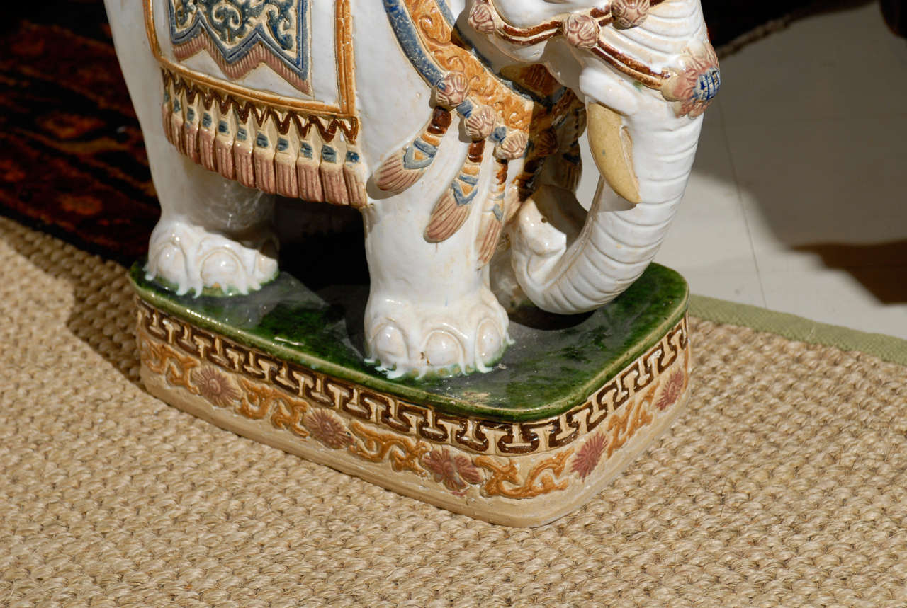 vintage ceramic elephant garden stools