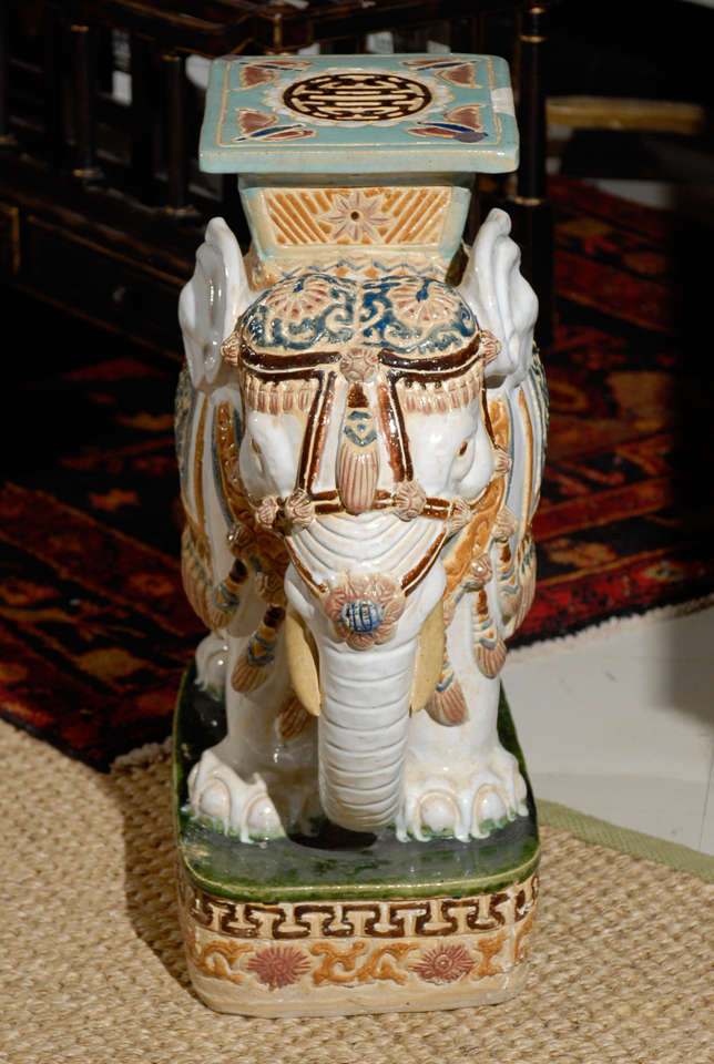 Unknown Vintage Elephant Garden Seat