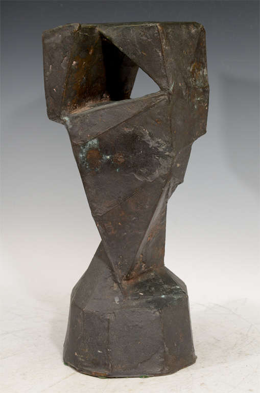 An abstract bronze sculpture entitled 