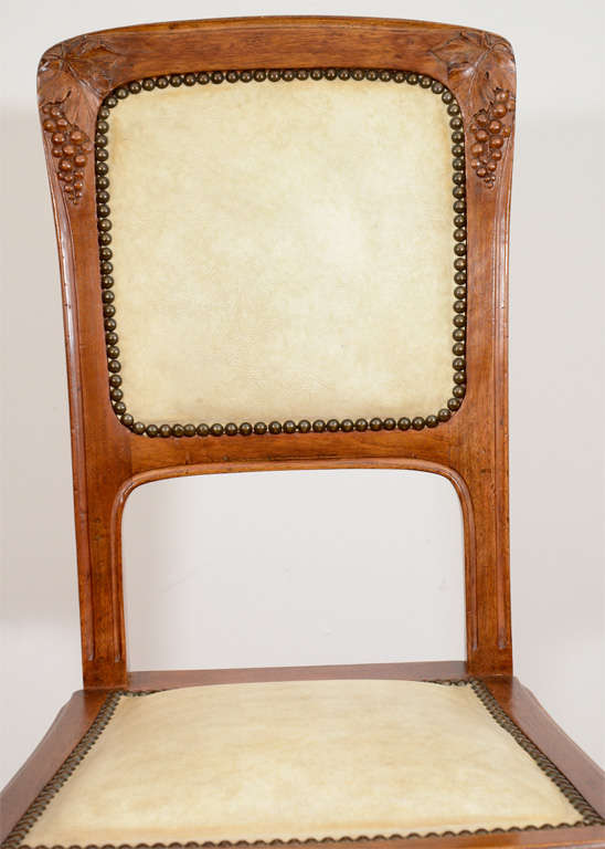 French Single Art Nouveau Side Chair Attributed to Louis Majorelle