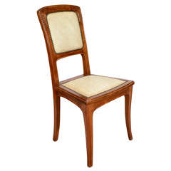 Single Art Nouveau Side Chair Attributed to Louis Majorelle