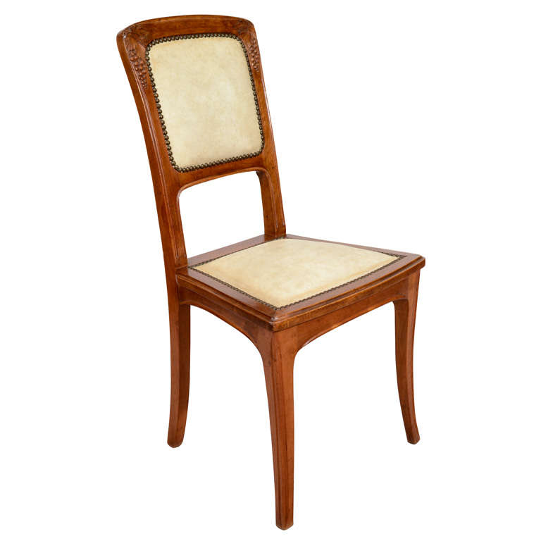 Single Art Nouveau Side Chair Attributed to Louis Majorelle