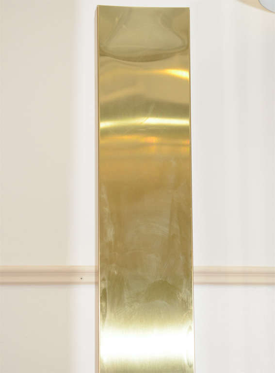 A Vintage Brass Rectangular Column Floor Lamp by Casella In Fair Condition In Astoria, NY