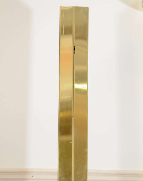 A Vintage Brass Rectangular Column Floor Lamp by Casella 1