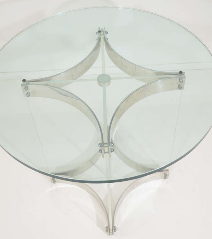 Single Mid Century Circular Side Table With Lucite Base by Charles Hollis Jones 4