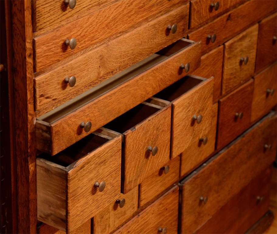 20th Century Elaborate Mission Apothecary Cabinet with 44 Drawers