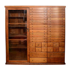 Elaborate Mission Apothecary Cabinet with 44 Drawers