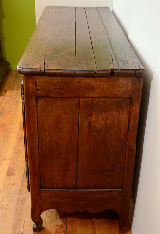 Antique French Oak Sideboard with Three Drawers and Two Cabinets In Fair Condition In New York, NY