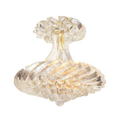 Vintage Mid Century Swirled Lucite Chandelier