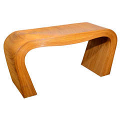 Mid Century Organic Form Bamboo Console Table