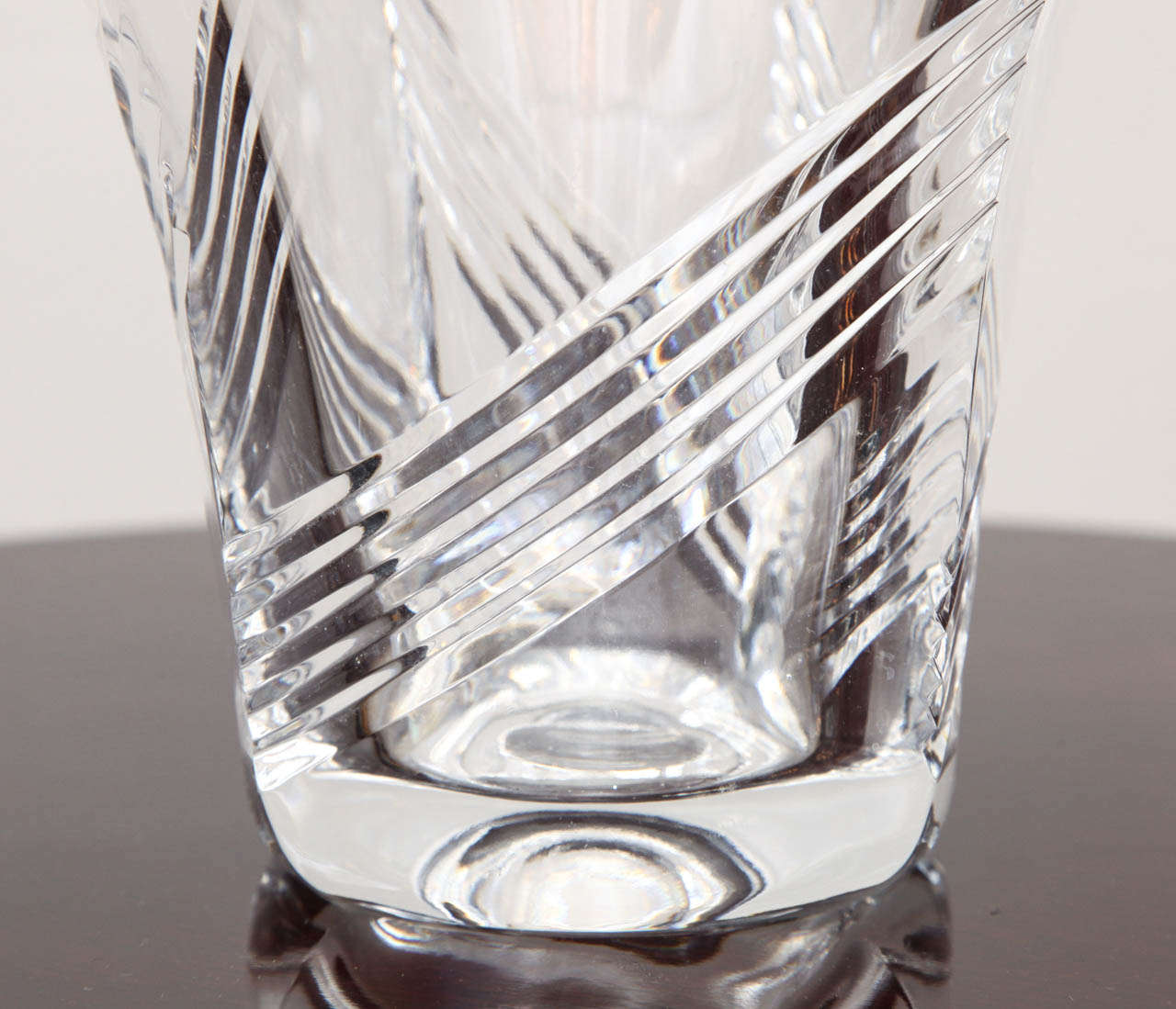 Art Deco Cut Crystal Vase In Excellent Condition In New York, NY