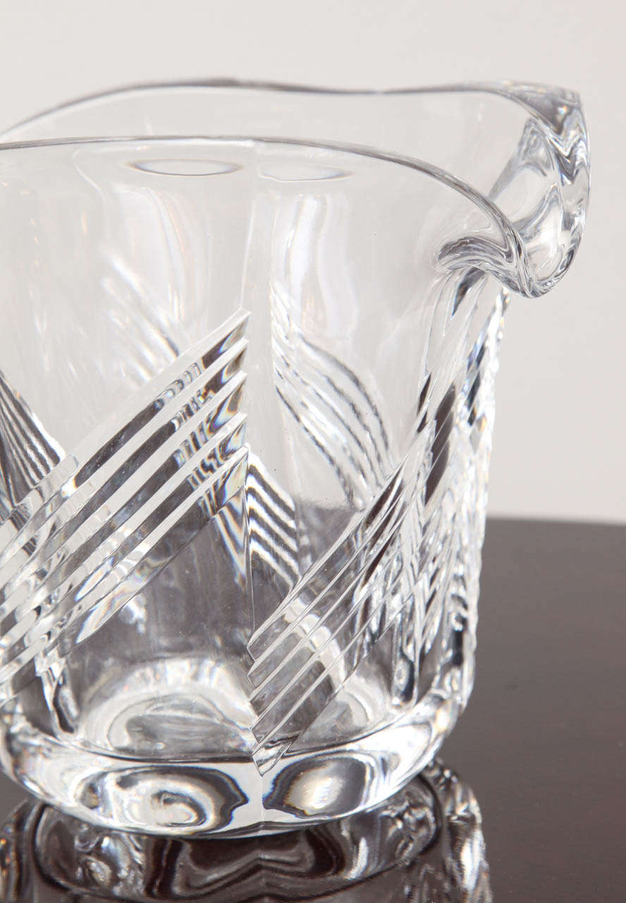 Mid-20th Century Art Deco Cut Crystal Vase