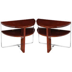Pair of Machine Age Art Deco Side Tables in the Style of Donald Deskey 8