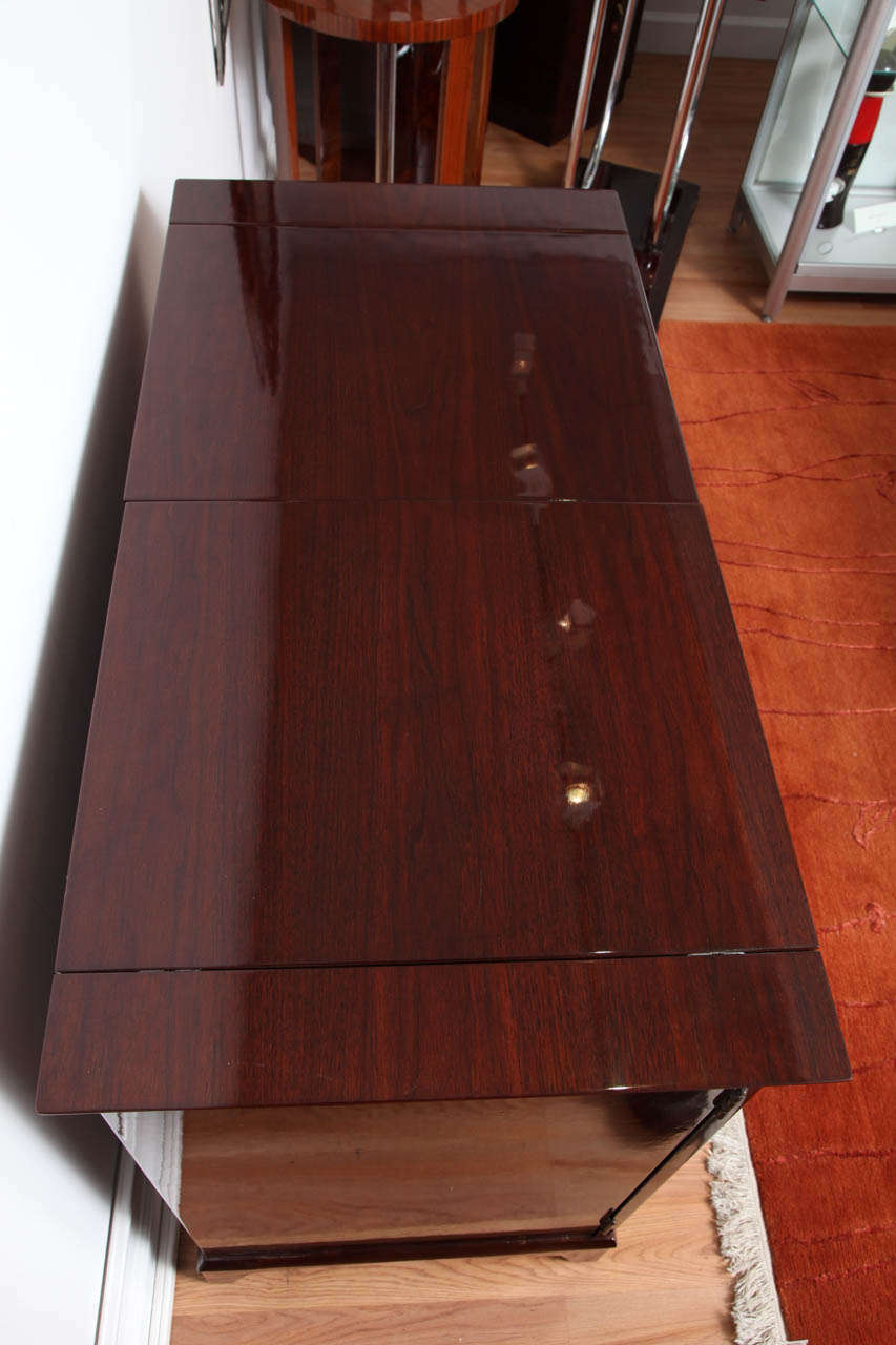 Walnut Mid-Century Fold-Out Bar Cabinet For Sale