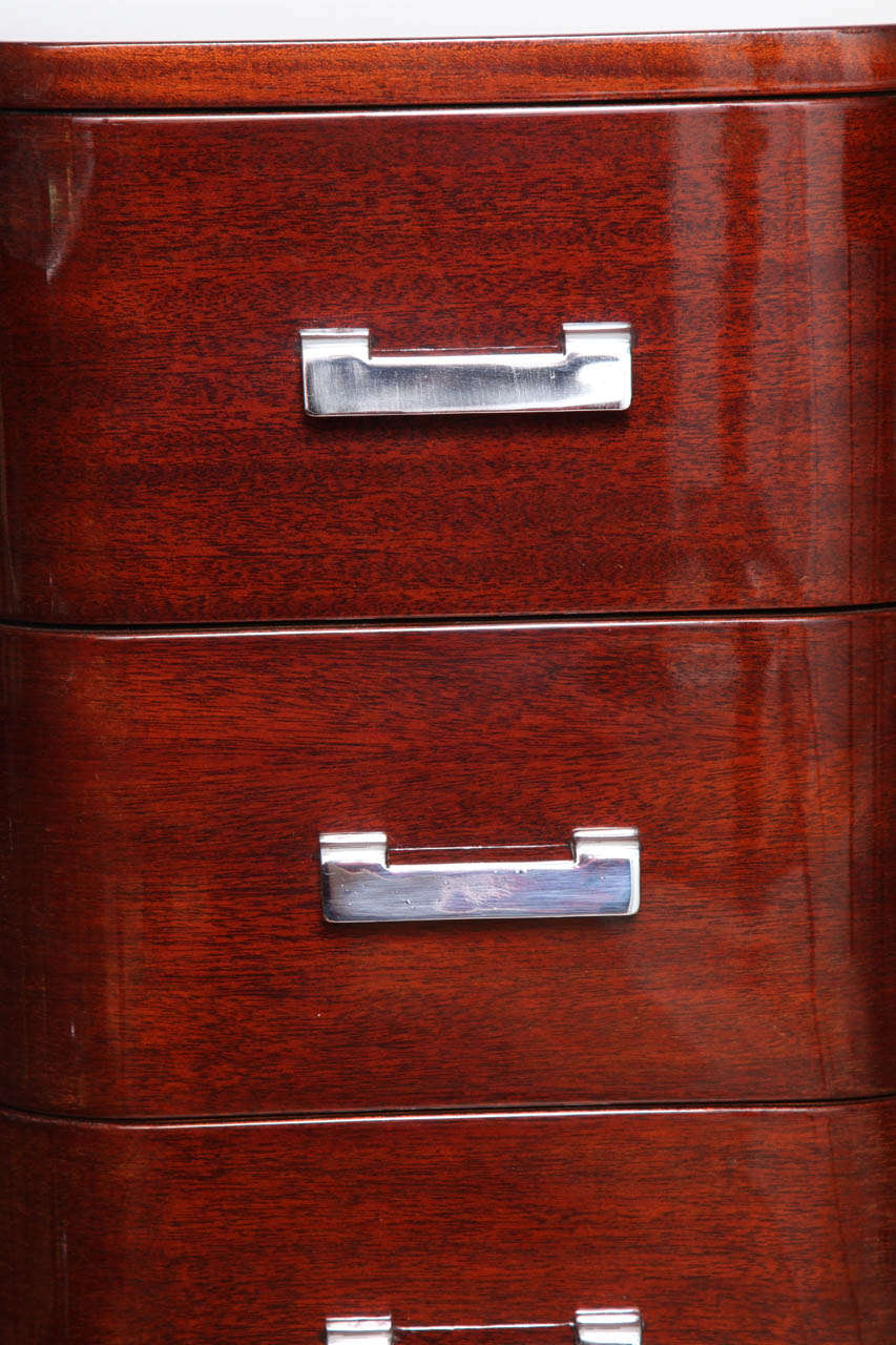 20th Century Pair of Tall Art Deco Streamline Nightstands