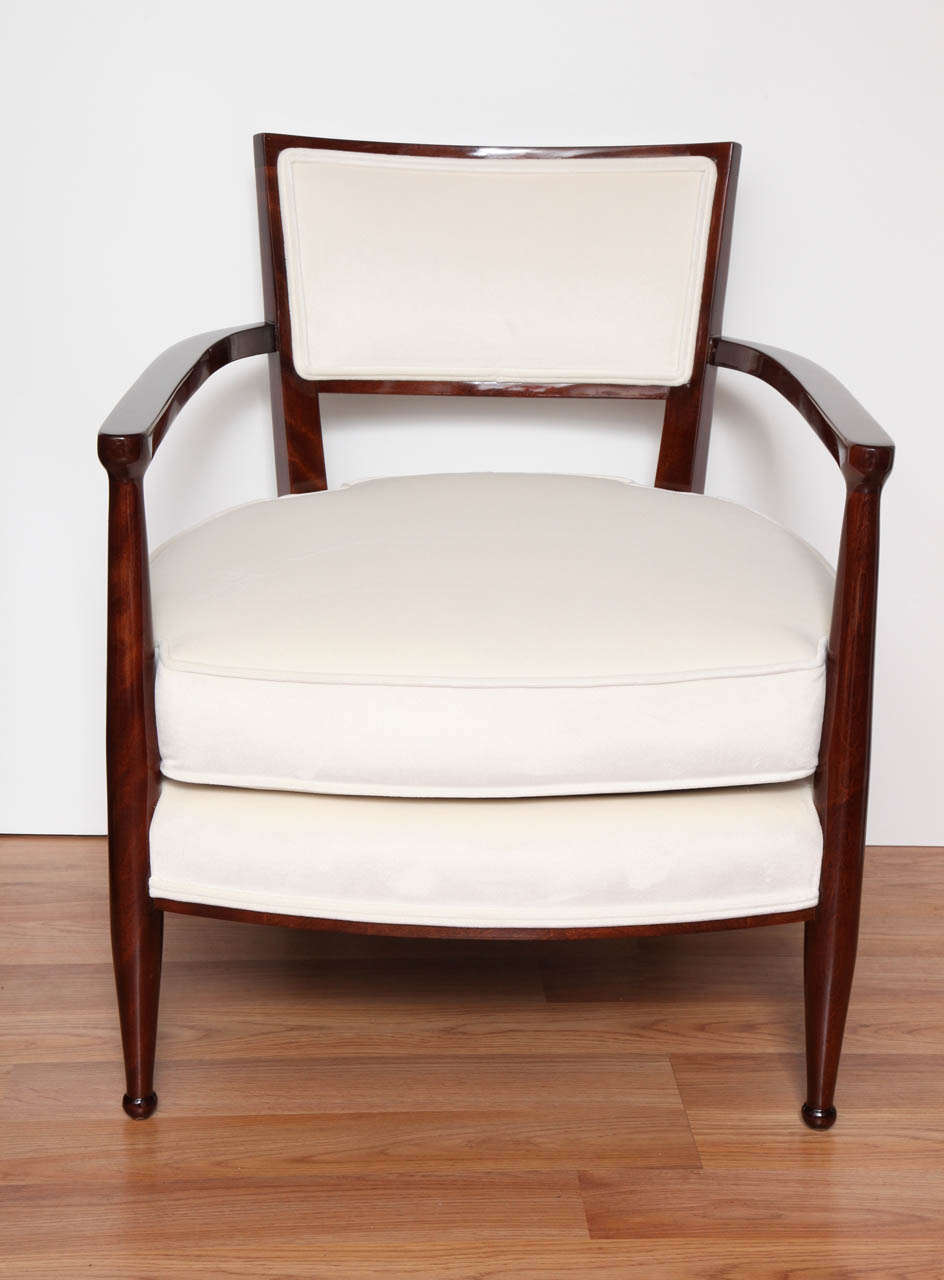 Pair of Art Deco club chairs in the style of Baker from the 1930's.