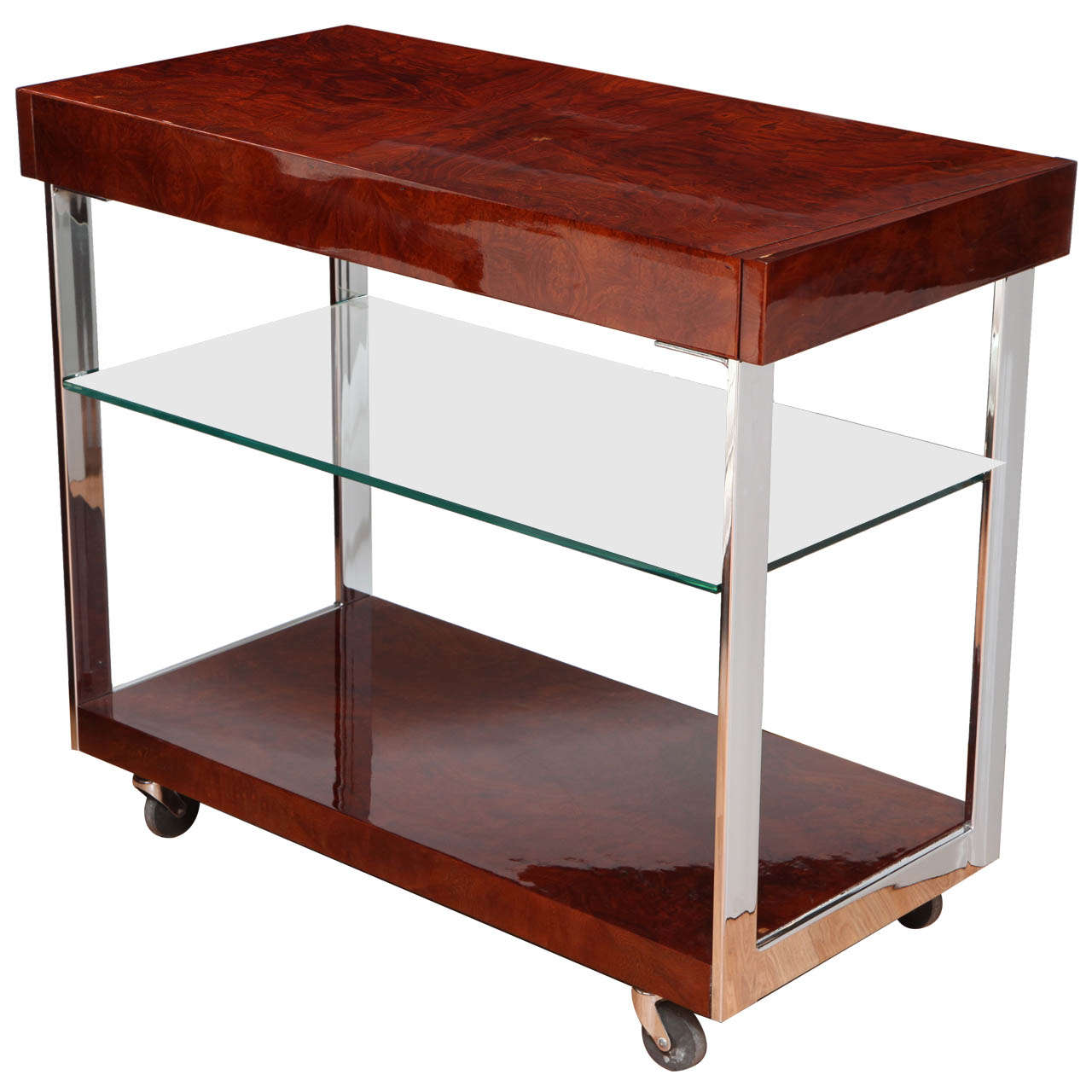 Milo Baughman Bar Trolley at 1stdibs