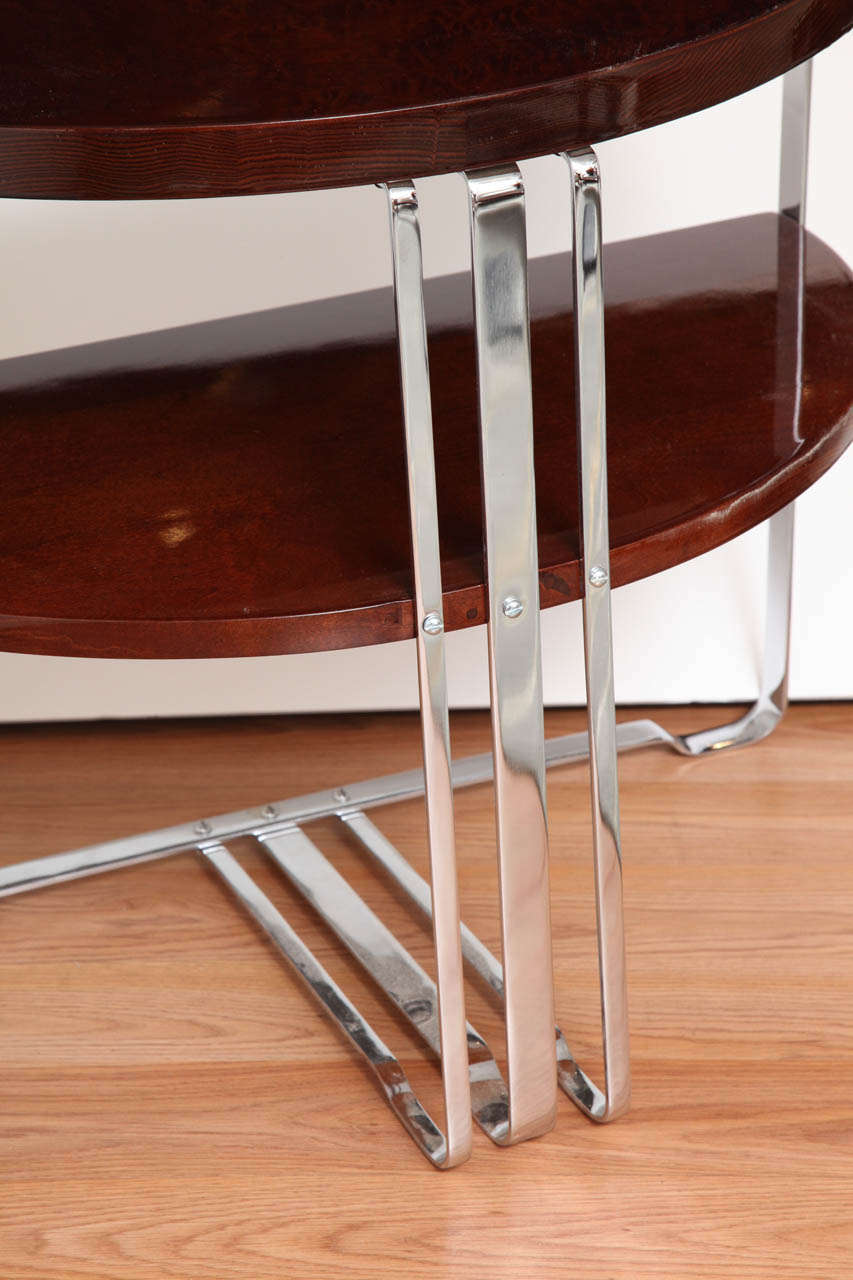 Single Machine Age Art Deco Half Circle Side Table at 1stDibs