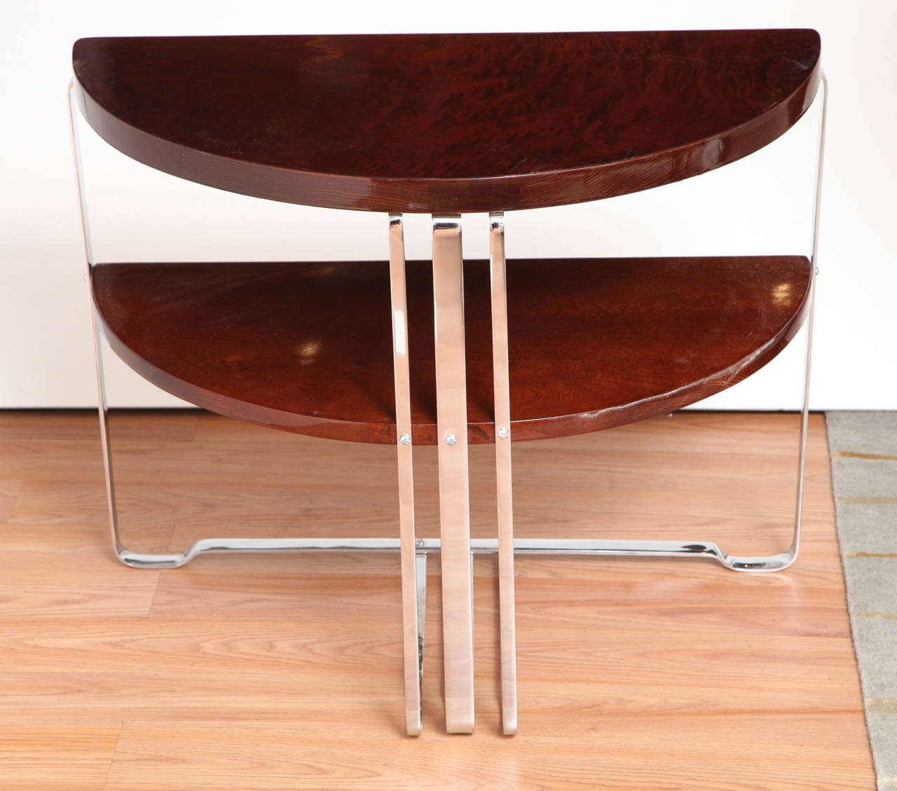 Single Machine Age Art Deco Half Circle Side Table at 1stDibs