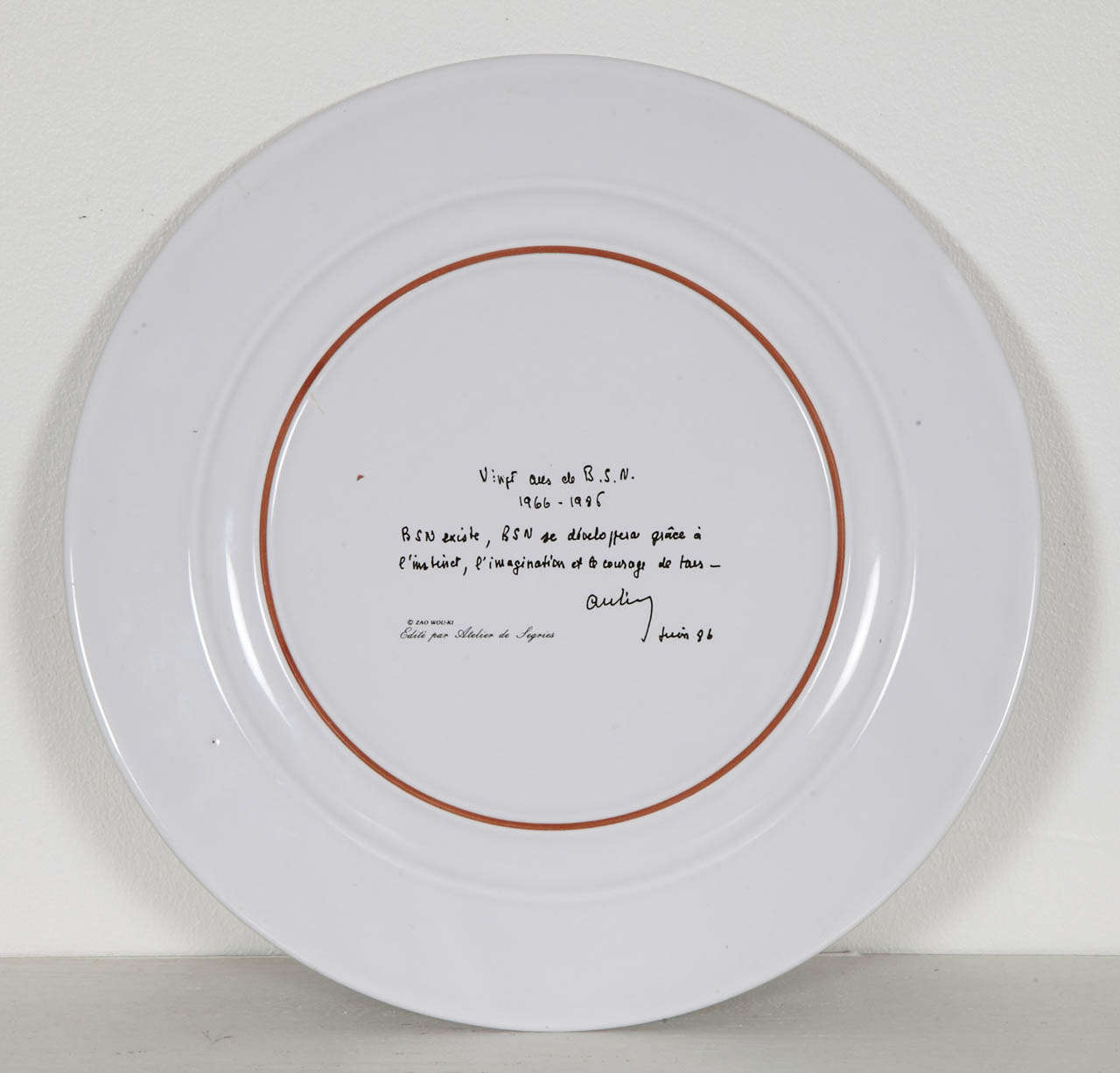 French Zao Wou Ki Printed Plate, 