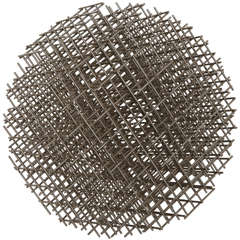 François Morellet Sculpture circulaire en acier, "Sphère-Trame"