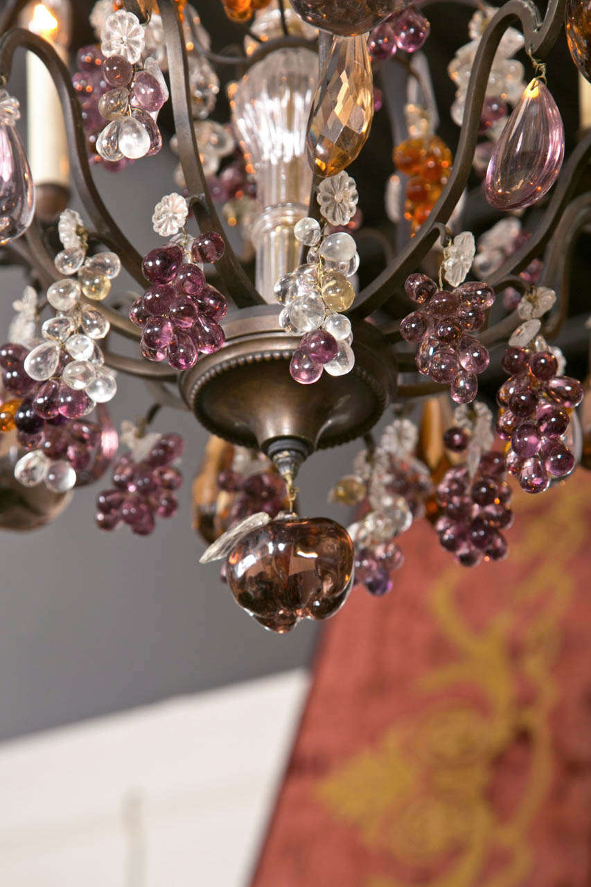 Bronze and Crystal Chandelier 1