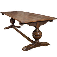 A Late 17th Century Anglo-Flemish Oak Trestle Table