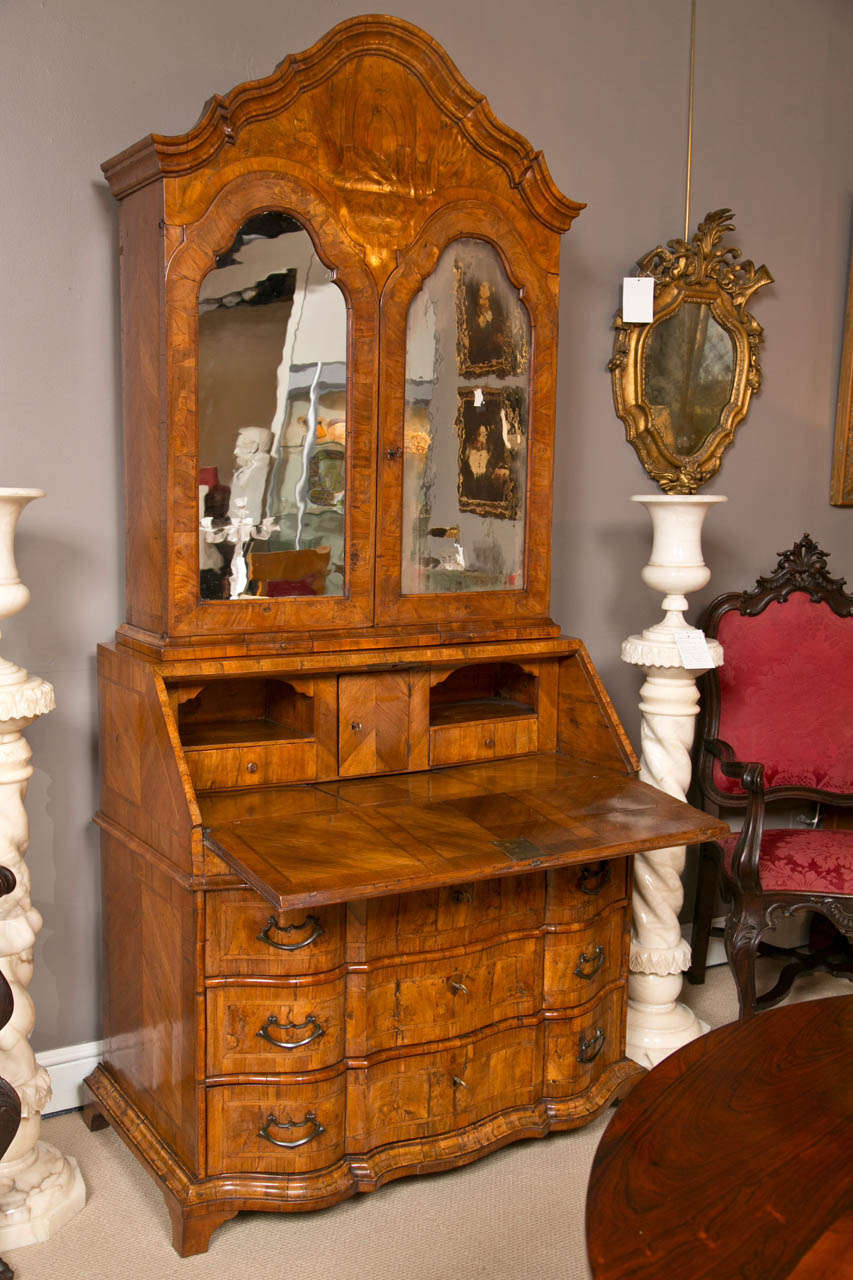 An 18th Century Italian Venetian Rococo Walnut Slant Front Desk
