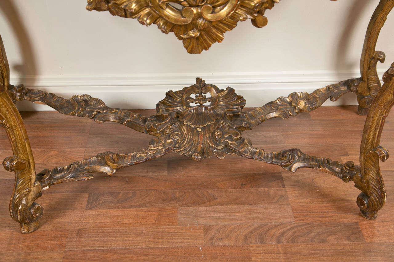 Rococo A Good Italian Baroque Giltwood Console Table