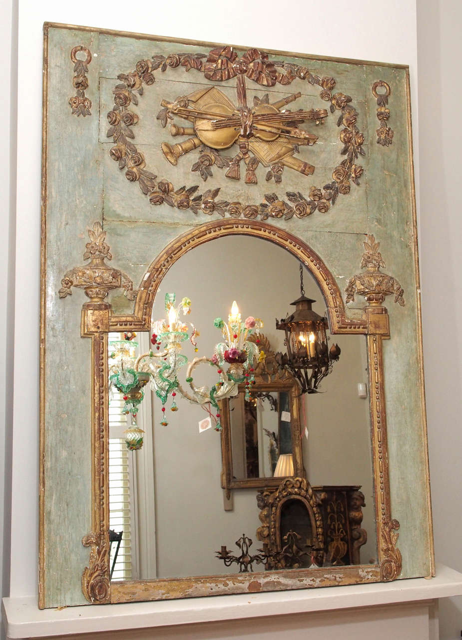 18th Century French Trumeau with Music Themed Cartouche
